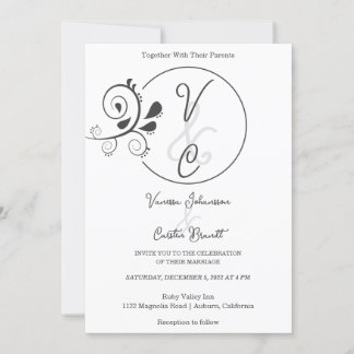 Faire-part de mariage floral simple et chic