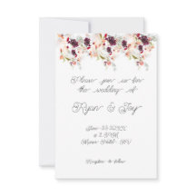 Faire-part de mariage floral Simpliste Rose/Pêche