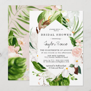 Faire-part de mariage floral Tropical Blush