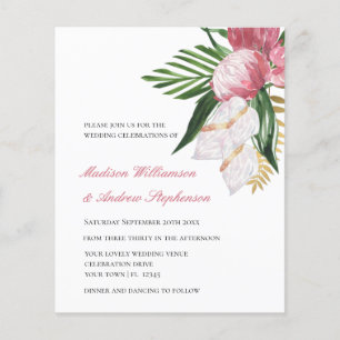 Faire-part de mariage floral tropical paradis sur 