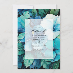Faire-part de mariage floral Turquoise tropical