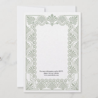 Faire-part de mariage floral vert sauge vintage