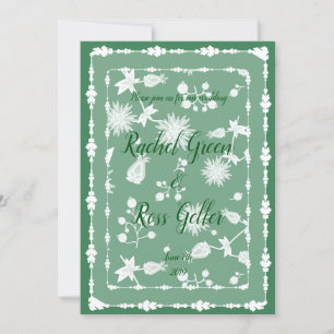 faire-part de mariage floral vintage