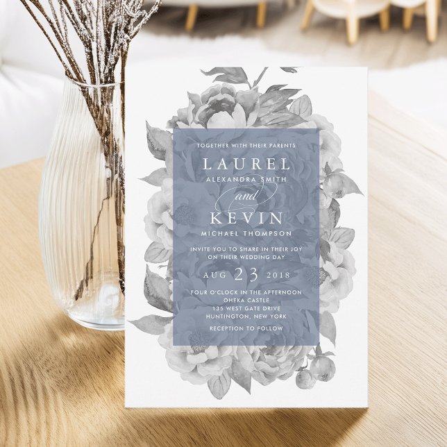 Faire-part de mariage Floral vintage | Ardoise (Créateur téléchargé)