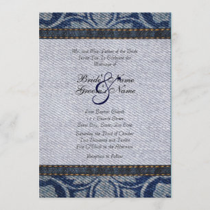 Faire-part de mariage floral Vintage Denim
