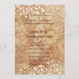 Faire-part de mariage floral vintage doux