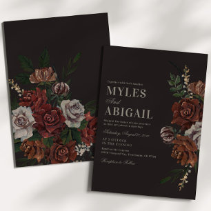 Faire-part de mariage floral vintage et lunatique