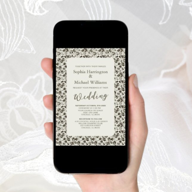 Faire-part de mariage Floral Vintage moderne (Créateur téléchargé)