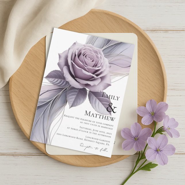 Faire-part de mariage floral violet (Créateur téléchargé)
