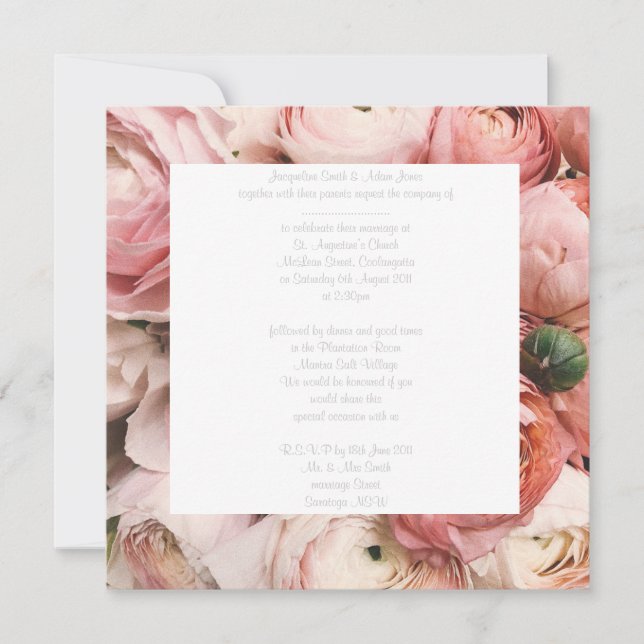 Faire-part de mariage FLORAL Wonder (Devant)