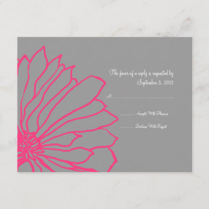 Faire-part de mariage florale rose et gris chaud R