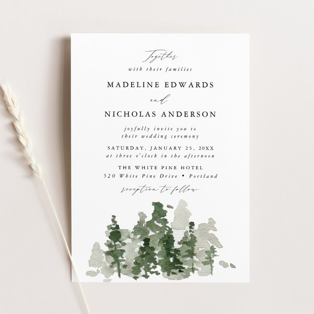 Faire-part de mariage Forêt de Pins Rustique (Créateur téléchargé)