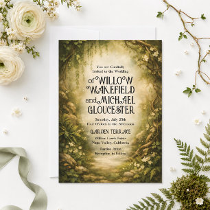 Faire-Part de Mariage Forêt Enchantée Bois