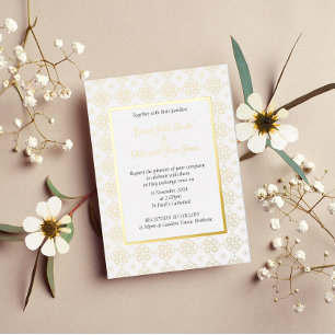Faire-part de mariage Formal complexe avec feuille