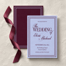 Faire-part de mariage formel Luxe Pervenche et Pru