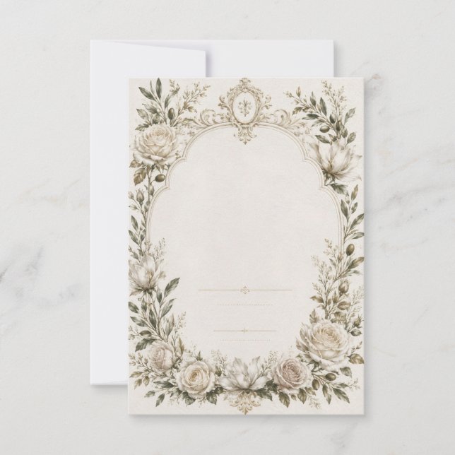 Faire-part de mariage français vintage (Devant)