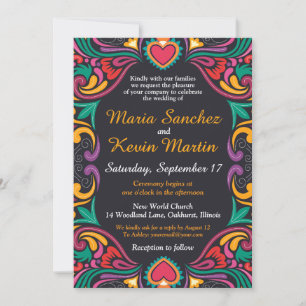 Faire-part de mariage frontalier espagnol coloré