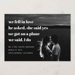 Faire-part de Mariage Fugitif Moderne   Mariage Fu