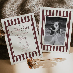 Faire-part de mariage fugitif Old Money Rouge