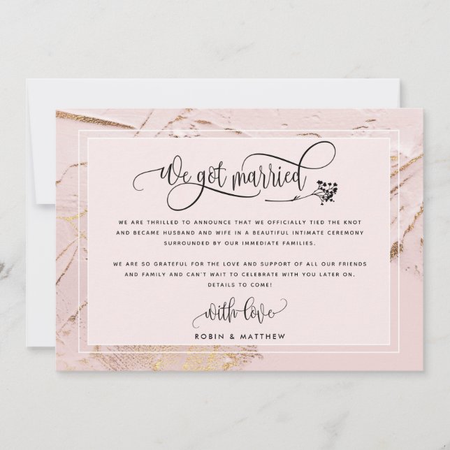 Faire-part de mariage / Fuite amoureuse 'Nous nous (Devant)