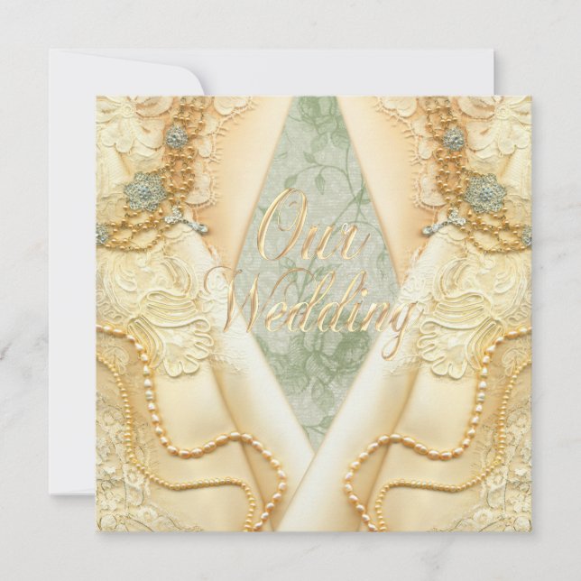 Faire-part de mariage gai de cru de jeunes mariées (Devant)