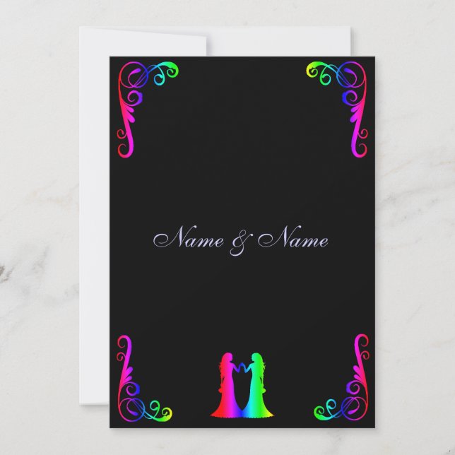 Faire-part de mariage gai - jeune mariée (Devant)