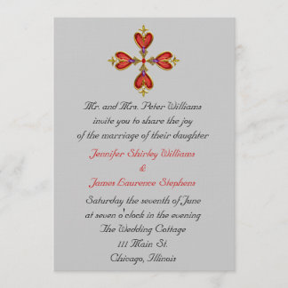 Faire-part de mariage Gemstone Heart Cross
