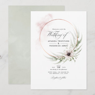 Faire-part de mariage géométrique à l'aquarelle Eu
