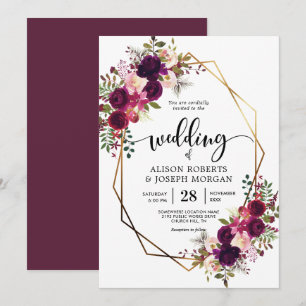 Faire-part de mariage géométrique bordée de Boho
