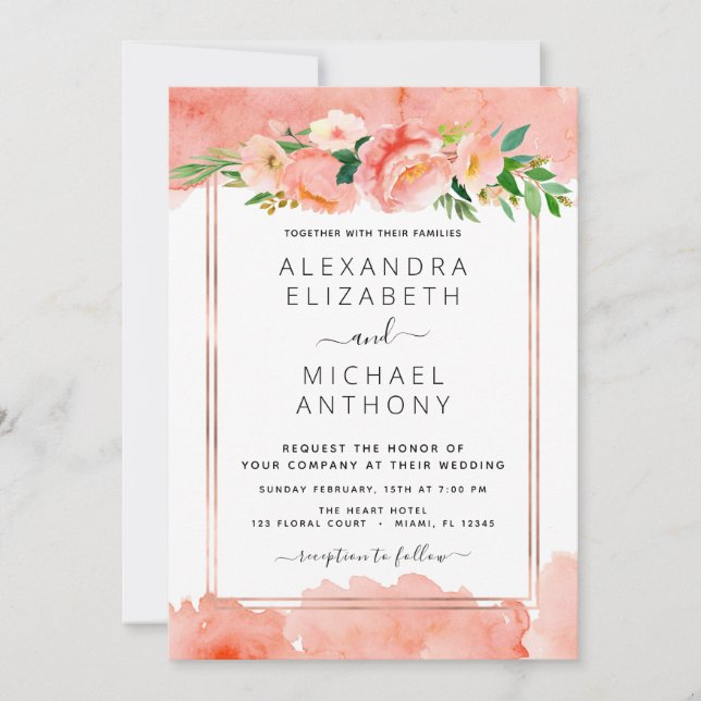 Faire-part de mariage géométrique de la plage de c (Devant)