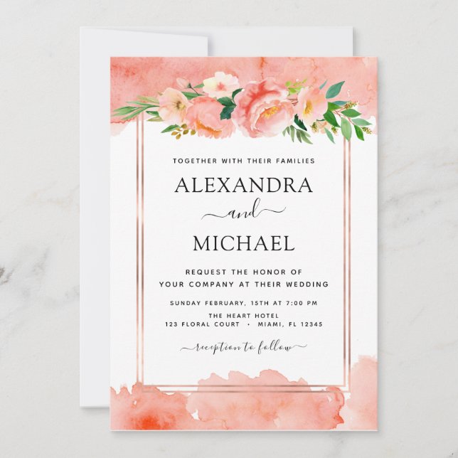 Faire-part de mariage géométrique de la plage de c (Devant)