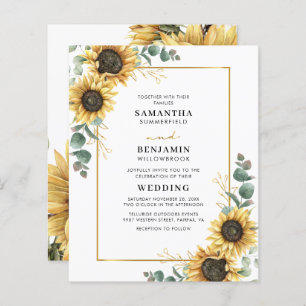 Faire-part de mariage géométrique de tournesol Euc