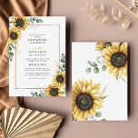 Faire-part de mariage géométrique de tournesol Euc<br><div class="desc">Budget Eucalyptus Mariage géométrique Invitation tournesol Invitation. Créez une carte de Faire-part de mariage moderne Sunflower Floral Budget avec ce modèle mignon avec un beau bouquet fleuri rustique, cadre d'effet or géométrique, avec une typographie simple et moderne. CONSEIL : Des cartes de suite mariage comme RSVP, des programmes de mariage,...</div>