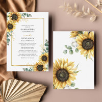Faire-part de mariage géométrique de tournesol Euc