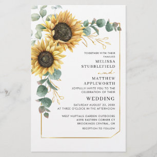 Faire-part de mariage géométrique du tournesol Euc