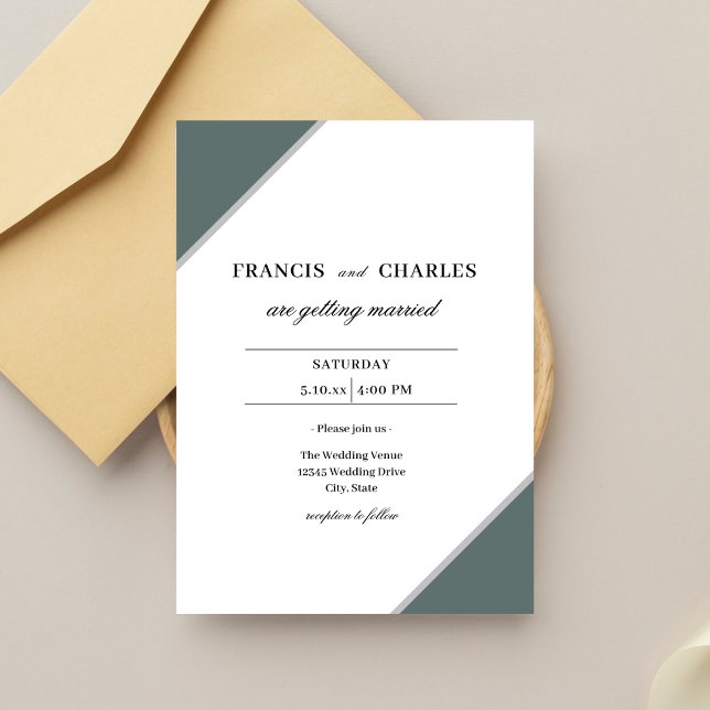 Faire-part de mariage géométrique simple et élégan (Créateur téléchargé)