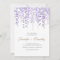 Faire-part de mariage glycine violette