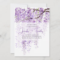 Faire-part de mariage glycine violette en fleurs 2