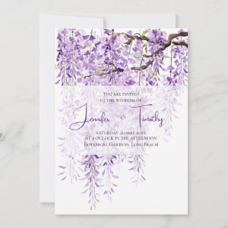 Faire-part de mariage glycine violette en fleurs 2