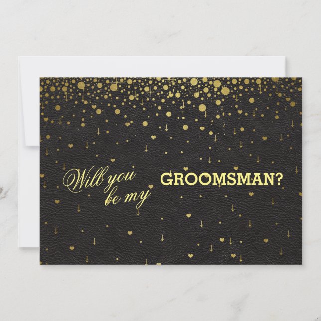 Faire-part de mariage Gold Confetti GROOMSMAN Invi (Devant)