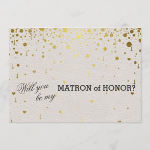 Faire-part de mariage   Gold Confetti Matron d'hon