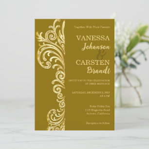 Faire-part de mariage Gold Crest