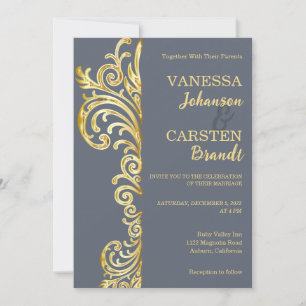 Faire-part de mariage Gold Crest