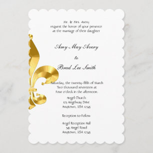 Faire-part de mariage Gold Fleur de Lis