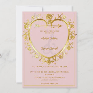 Faire-part de mariage Gold Heart