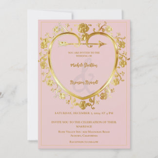 Faire-part de mariage Gold Heart