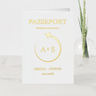 Faire-part de mariage Gold Passport