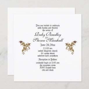 Faire-part de mariage Golden Dragon