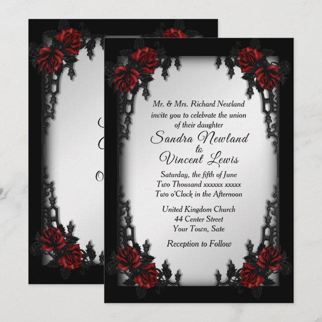 Faire-part de mariage Goth du quartier français (Devant / Derrière)