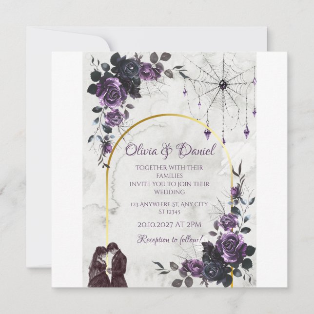 Faire-part de mariage gothique (Devant)
